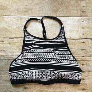 Jag Black & White Printed High Neck Swim Top | S